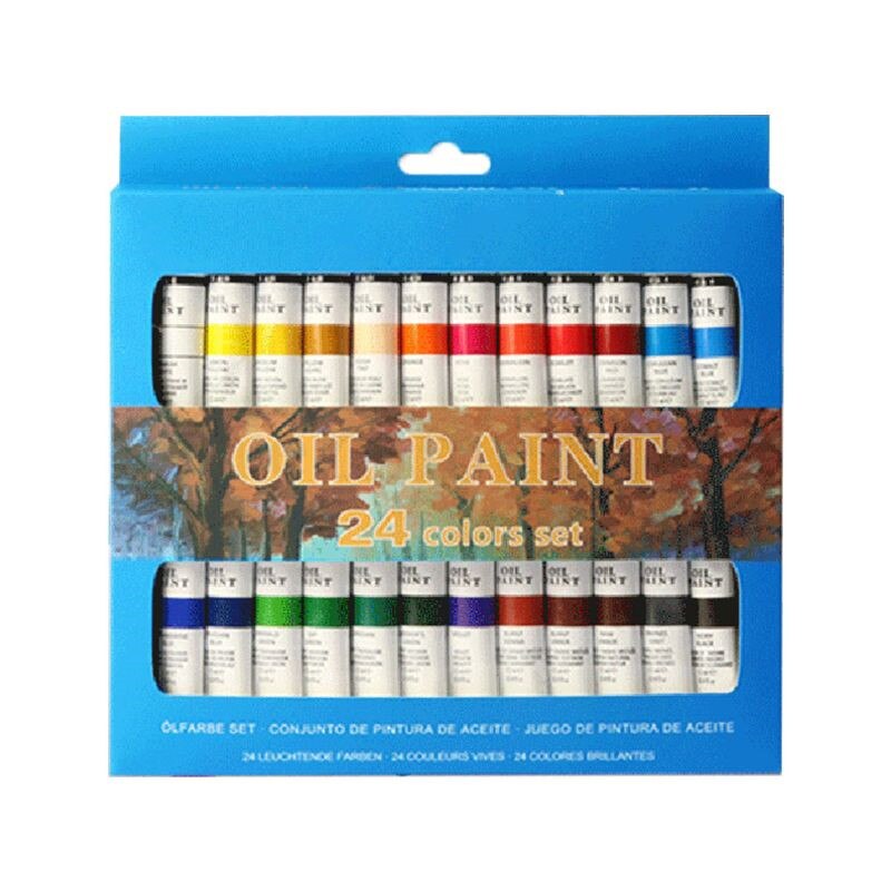 24 Colors Oil Painting Paint Drawing Pigment 12ml Tubes Set Artist Supplies: Default Title