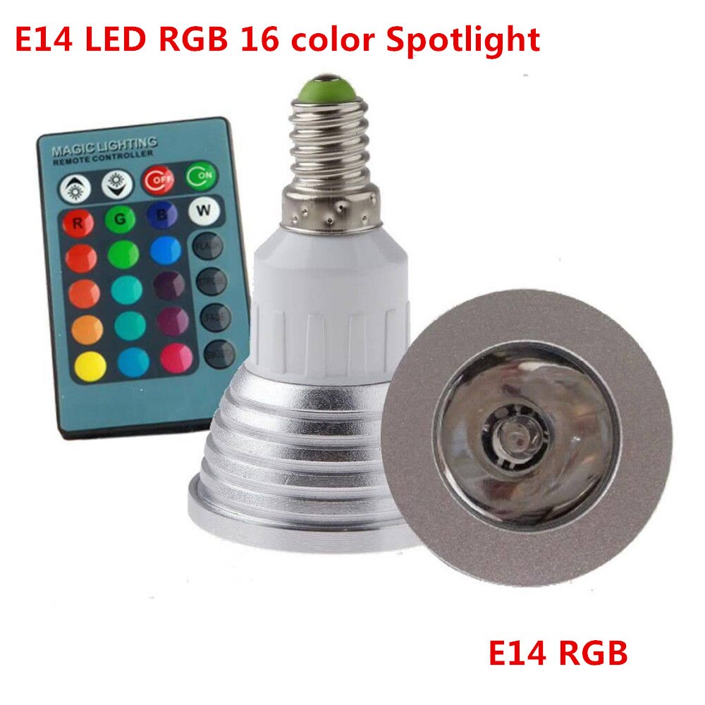 1 stklaveste pris rgb lampe ledet  e27 e14 gu10 gu5.3 85-265v rgb led pære rgb spotlight med 24 nøgler ir fjernbetjening 5w led lampe