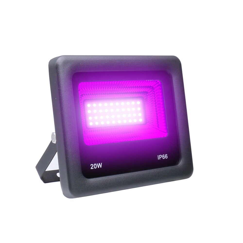 Anjoet uv led projector 10w 20w 30w 50w luz ultravioleta 395nm lâmpadas 85-265v lâmpada fluorescente preto luz festa de halloween baile: 20W / EU plug