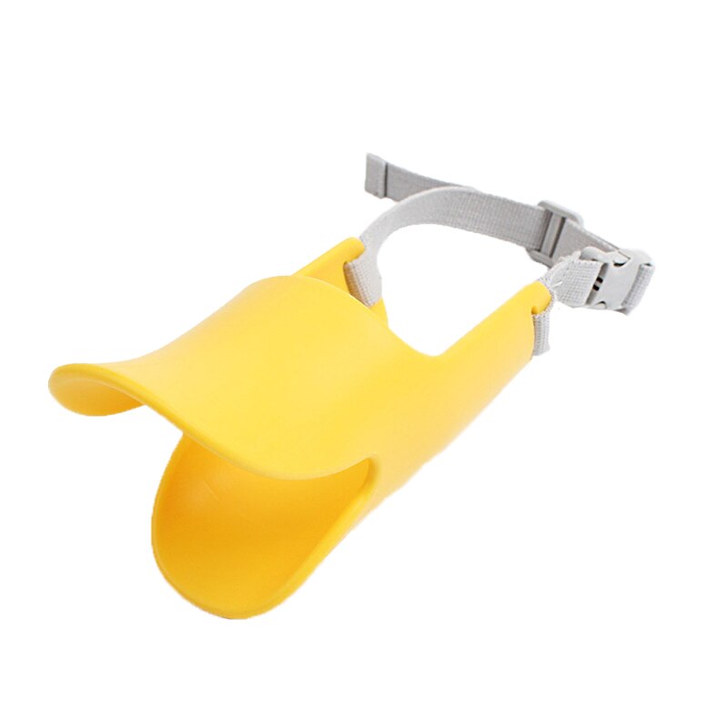 Dog Mouth Muzzles Cute Duck Muzzle Mask Prevent Dogs Bite And Barking For Dog Silicone Mouth Muzzles Pets Accessories: Yellow / S