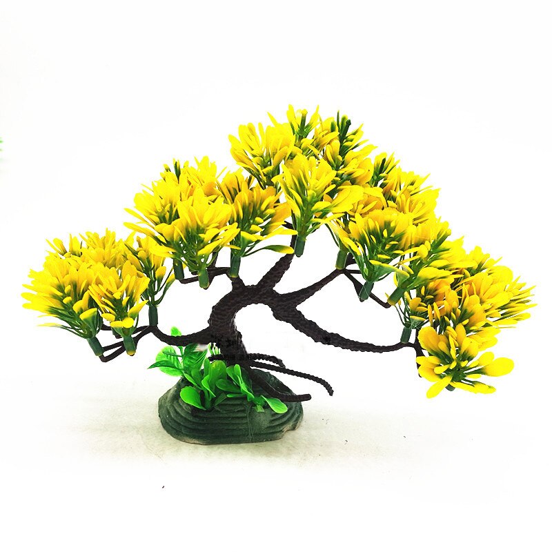 Kunstige plastik planter akvarie ornament akvarium fyrretræer til husholdning akvarium dekoration tilbehør forsyninger