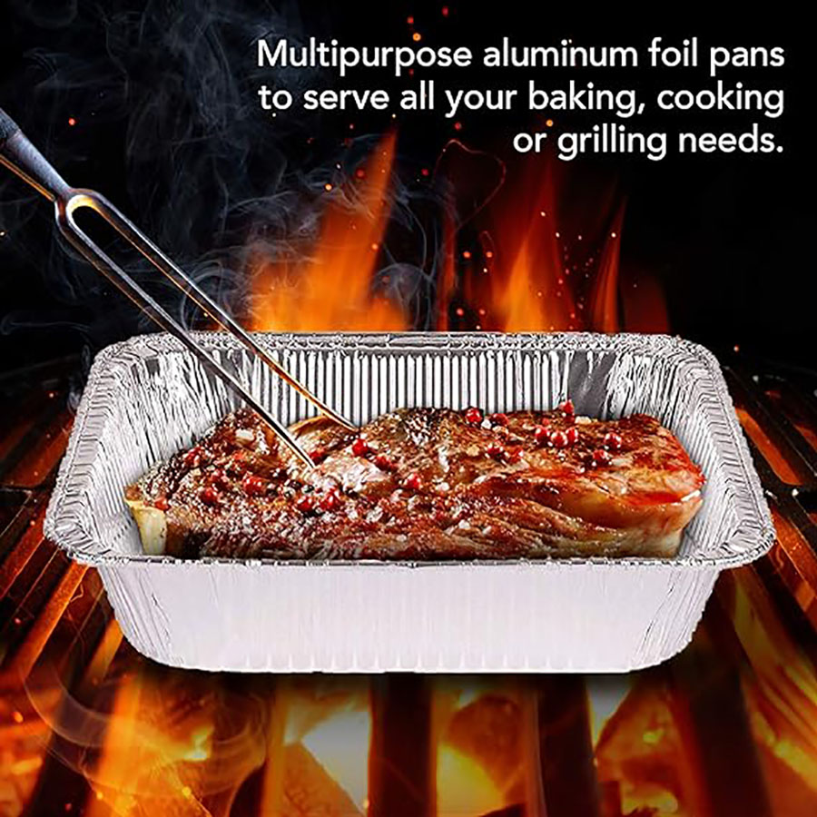 50 stuks wegwerp aluminiumfolie, verschillende maten, blikken pannen zijn perfect voor koken, verwarmen, opbergen en bereiden van voedsel.