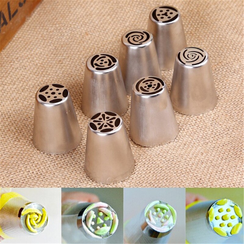 7Pcs Russische Icing Piping Nozzles Tips Cake Decorating Koekjes Suiker Craft Pastry Tool Diy ZH809 Cake Decorating Gereedschap
