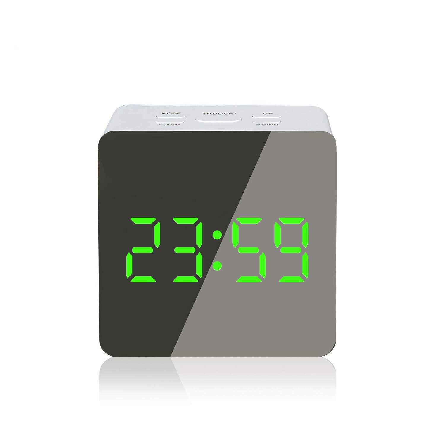 Led-spiegel digitale wekker snooze tafelklok weklamp elektronische temperatuur usb despertador woondecoratie