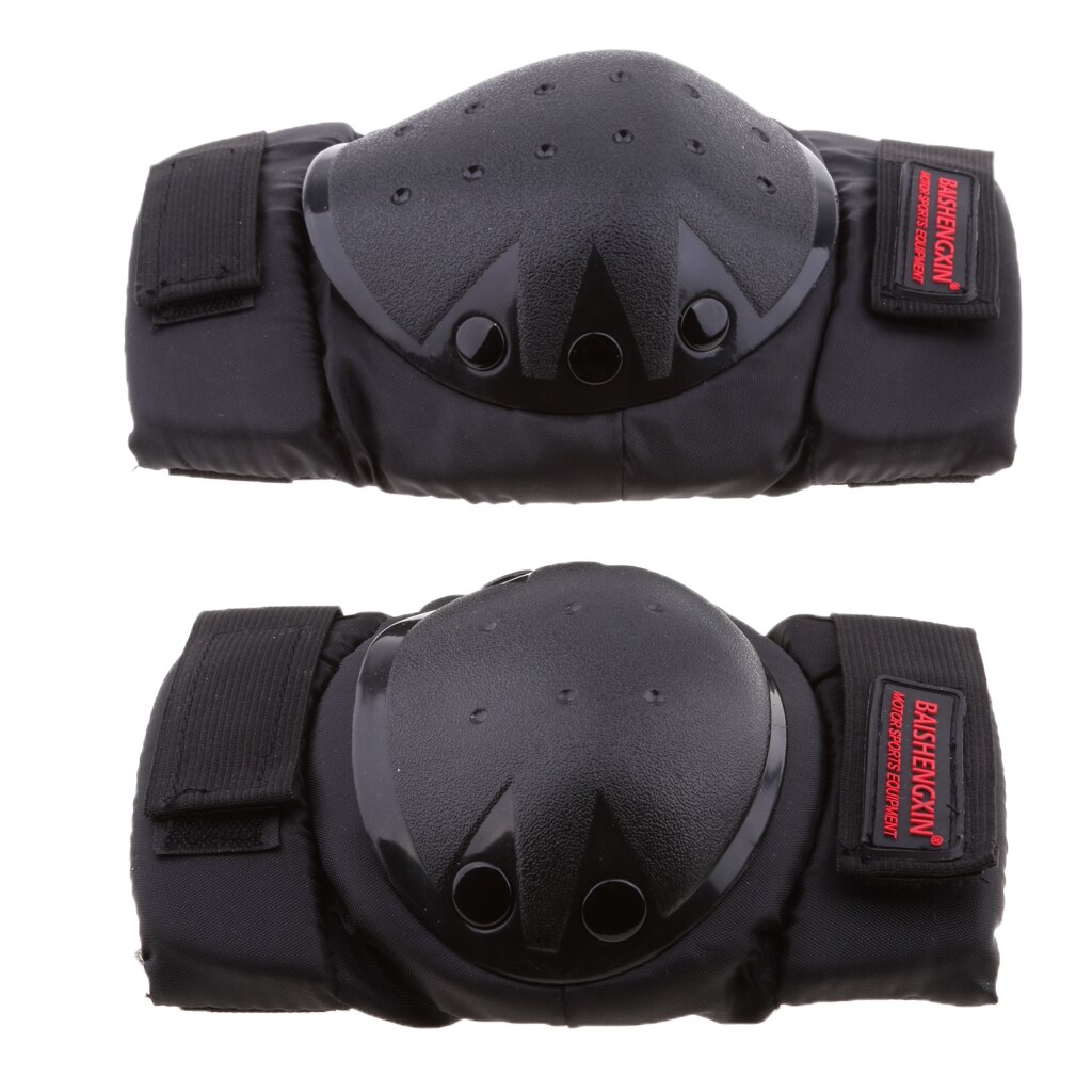 4PC Adult/Child ATV Motocross Knee Pads Elbow Guards Protective Gear Set for Men and Women (Black)