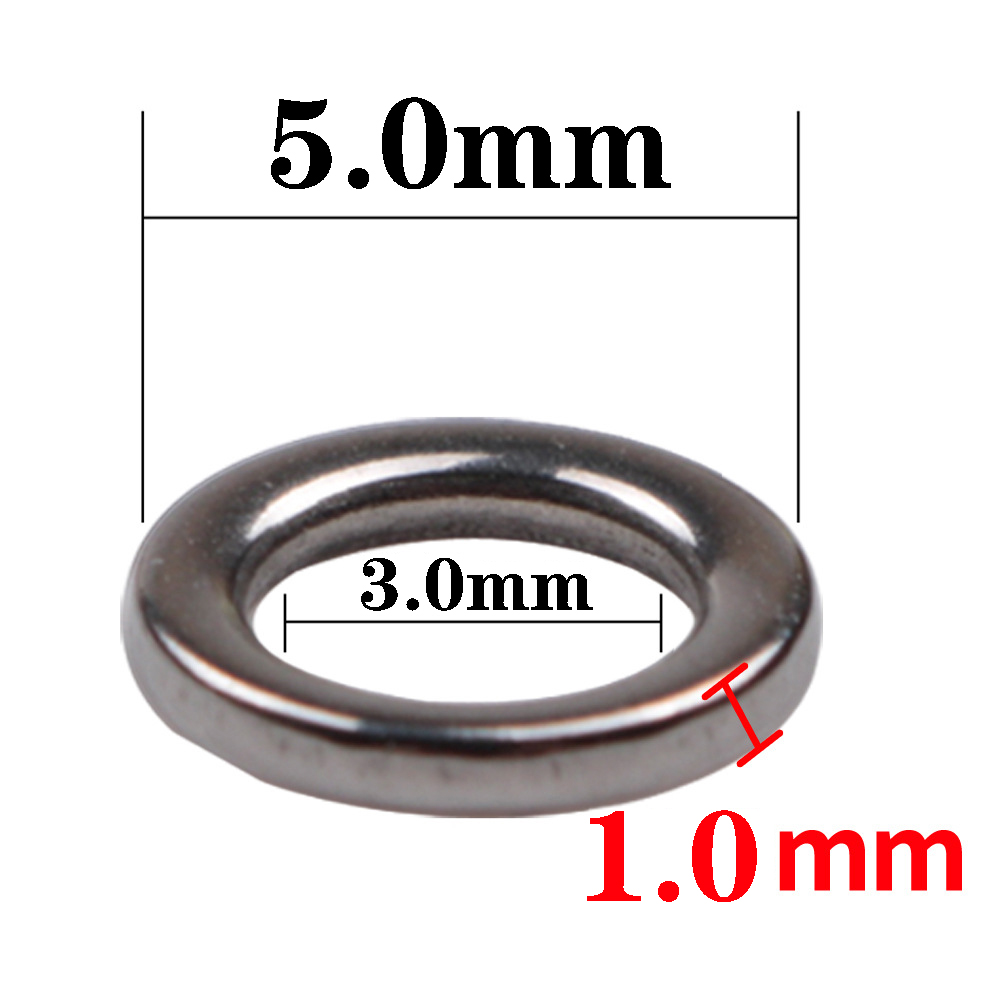 50 st 3mm 4mm 5mm 6mm 7mm fiskeringar i 304 stål, dragtillbehör, kraftig jiggring i metall: Gyllene