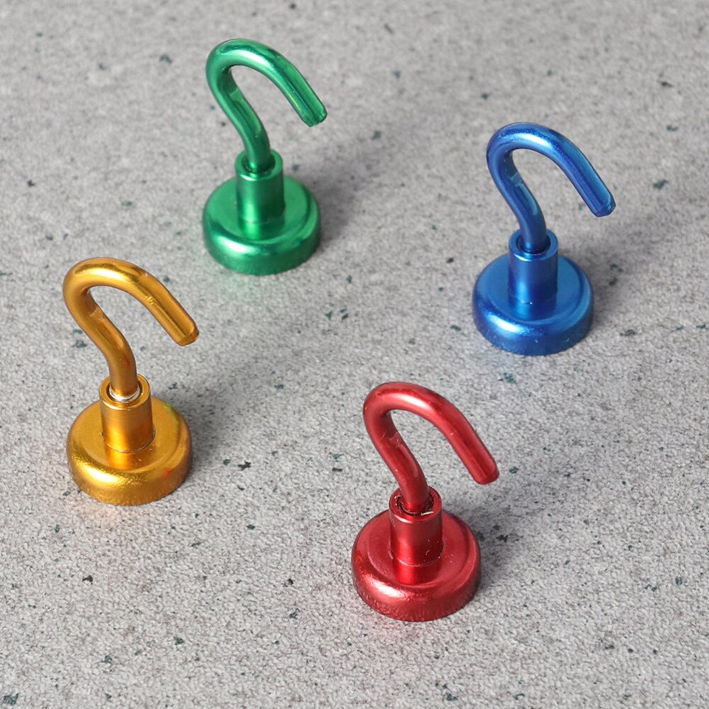 4 Stuks Mini Sterke Magnetische Ronde Haak Hanger Nuttig Super Power Ndfeb Magneten Voor Huis Keuken Muur