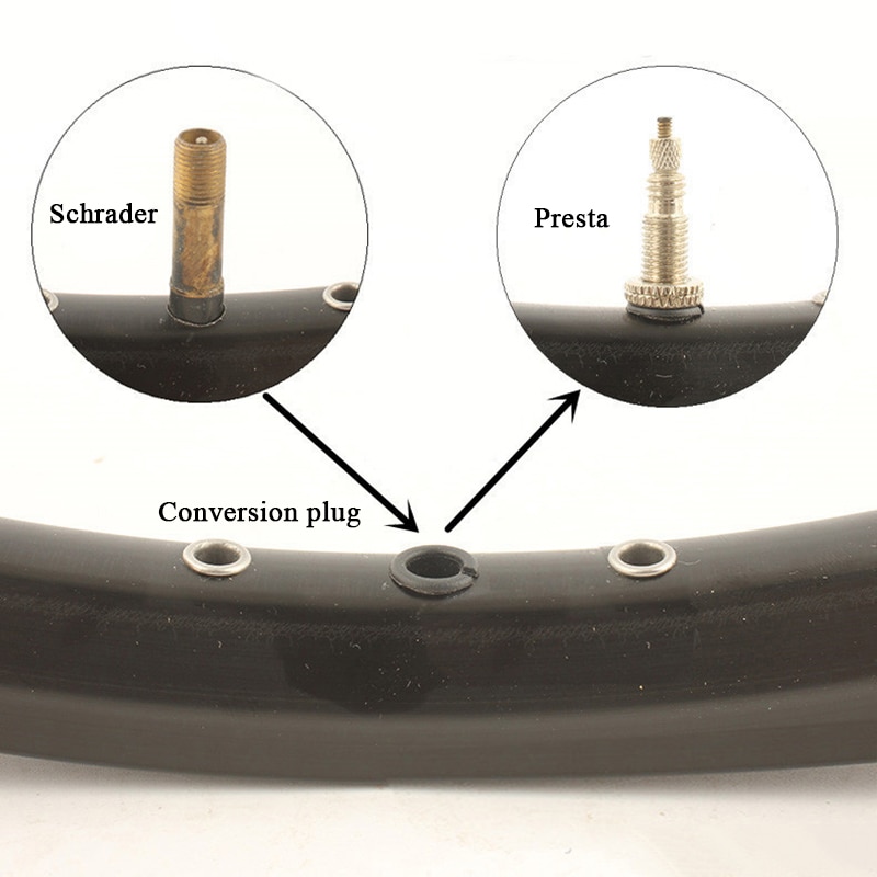 Conversion de Valve de vélo, rondelle en plastique, jantes de Valve Schrader, changement à Presta 100, accessoires de chambre à air, 10 pièces, 50 pièces, AV-FV pièces