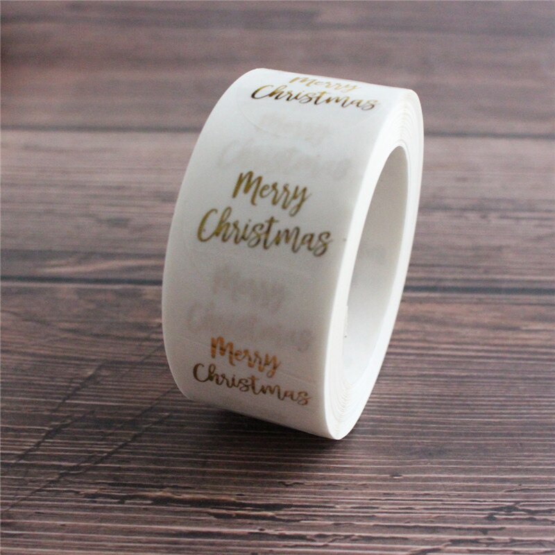 500 stuks kerststicker verpakkingsetiket pot envelop zegel goudfolie 1 inch feestgunsten: G