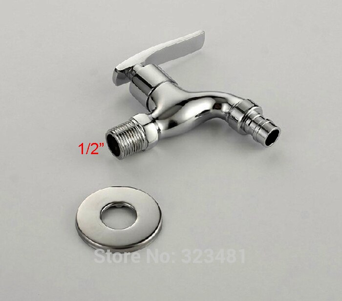 9cm Length Brass Washing Machine Water Tap Chrome Plated Wall cold water tap Laundry Faucet Bibcock