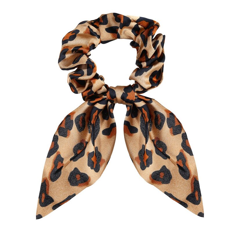 Leopard Bow Scrunchies For Woman Girls Printed Floral Hair Ties Rabbit Elastic Hair Bands Ponytail Holder Hair Accessories: 70153