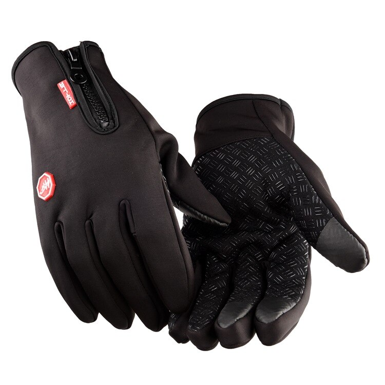 Unisex screen Winter Thermal Warm Cycling Bicycle Bike Ski Outdoor Camping Hiking Motorcycle Gloves Sports Full Finger: Black / M