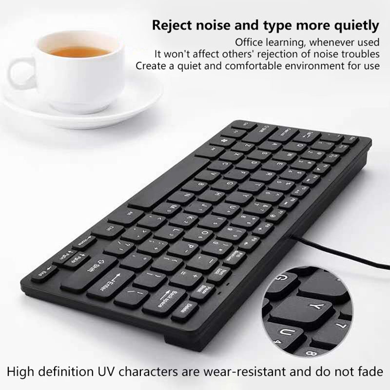 Computer Keyboard Keyboard 78 Key Mute Ultra Thin Wired Mini USB Interface Desktop Computer Small Language Keyboard USB Keyboard