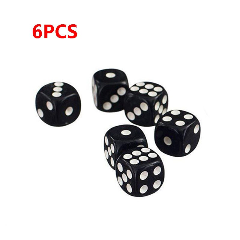 2/6Stck Würfel einstellen Multi Farbe Sechs Seitige Würfel Für Bar Kneipe Verein Party Tisch Brettspiel Unterhaltung würfel: schwarz weiß 6stck