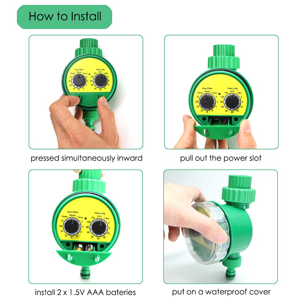 Garden Watering Timer Home Indoor Outdoor Timed Irrigation Controller Double Dial Timers Programmable Sprinkler Electronic Valve