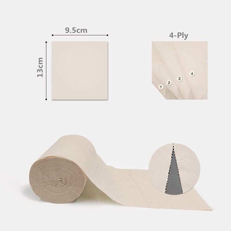 Papier hygiénique 10 rouleaux 4 plis doux ménage papier hygiénique tissu naturel pâte papier rouleaux forte Absorption d'eau dissolution rapide