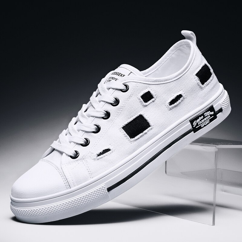 Men Canvas Sneakers white men shoes Men's casual shoes Breathable canvas shoes men Non-Leather Casual Shoes Flat 38