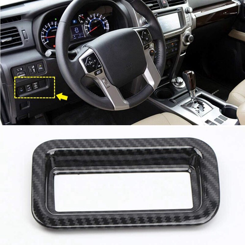 Carbon Fiber Left Center Console Switch Buttons Cover Trim Frame Car Inner Accessories for Toyota 4Runner