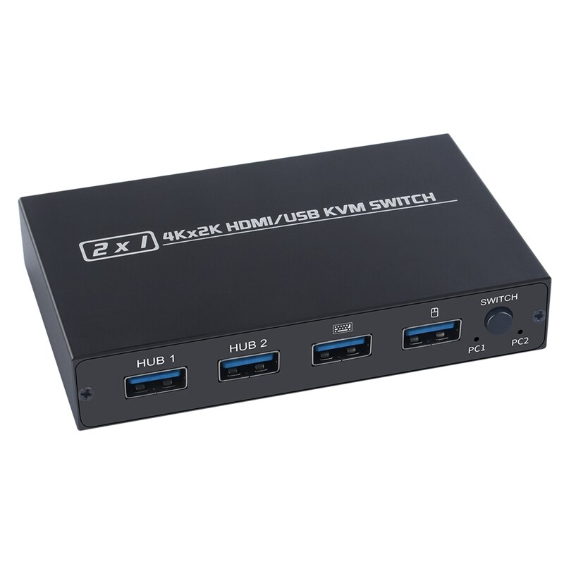 Hdmi Kvm Switch Met 2 In En 1 Uit, 2 Poorten Usb Toetsenbord, muis En Printer Delen 4K @ 60Hz: Default Title