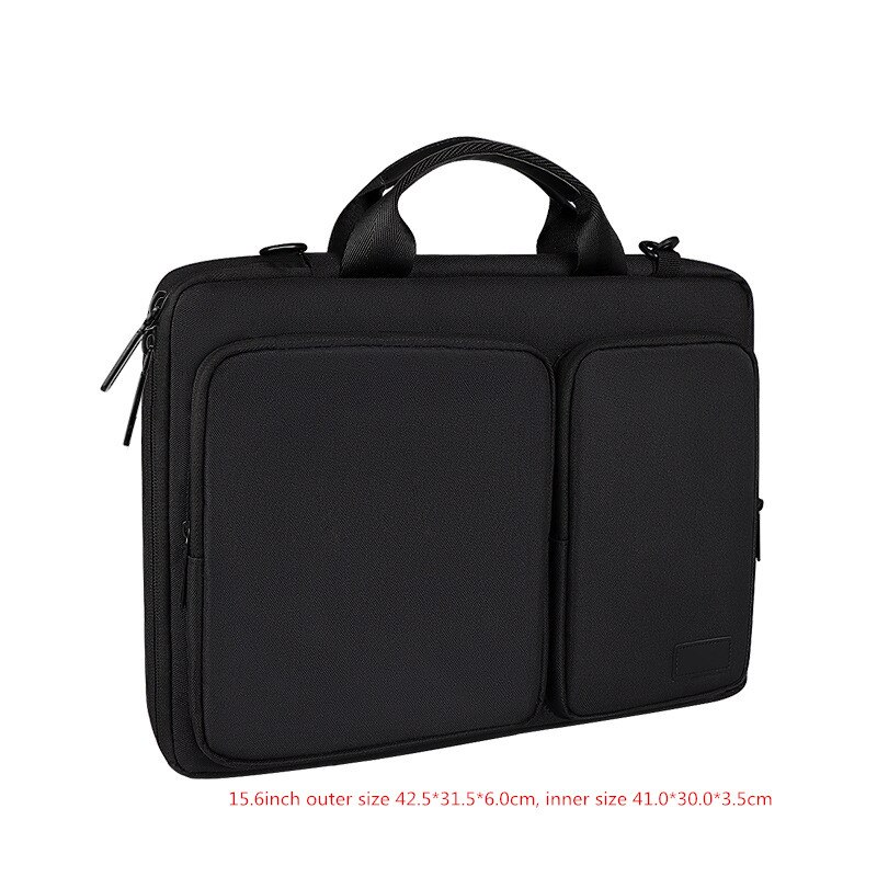 13.3/14.1/15.6inch Shoulder Laptop Briefcase Bag Men Women Shockproof Crossbody Travel Mouse Phone Electronic Document Pouch: A black XL