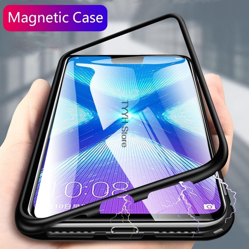 Magnetische Adsorptie Metal Case Voor Motorola Moto G8 Plus Gevallen Enkelzijdig Glas Magneet Telefoon Cover Voor Moto G8Plus G8 plus G8 +