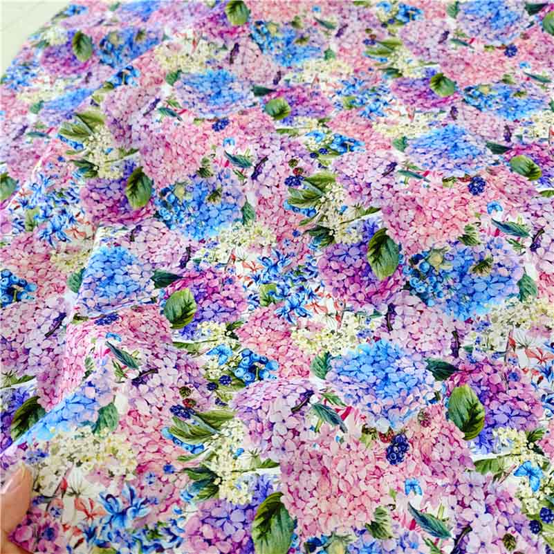 Cotton Fabric European Flower Oil Painting Pastoral for Sewing Clothes Dresses DIY Handmade by half Meter: Khaki