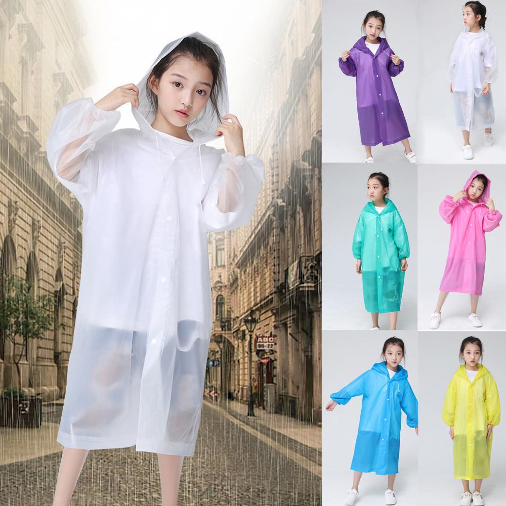 Material EVA, buena suavidad y elasticidad de goma, Poncho de chubasquero EVA para la lluvia, Sudadera con capucha transparente, impermeable, niño no desechable FD