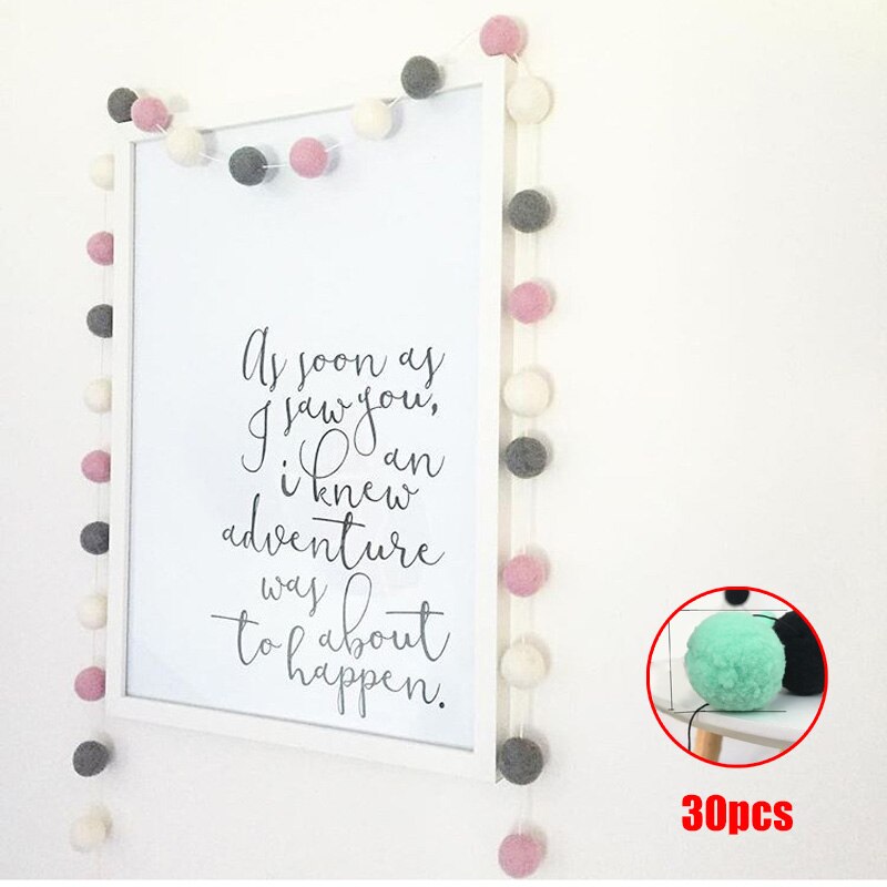 Imbaby Macaron Kleur Haar Bal Vilt Bal String Decoratie Babykamer Decoratie Beddengoed Bumpers Kids Party Vlaggen Kamer Decoratie