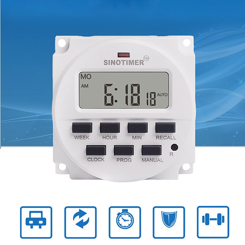 1.6 Inch Digital 220V 230V AC Programmable Timer Switch Listed Relay Inside And Countdown Time Function Time relay реле времени