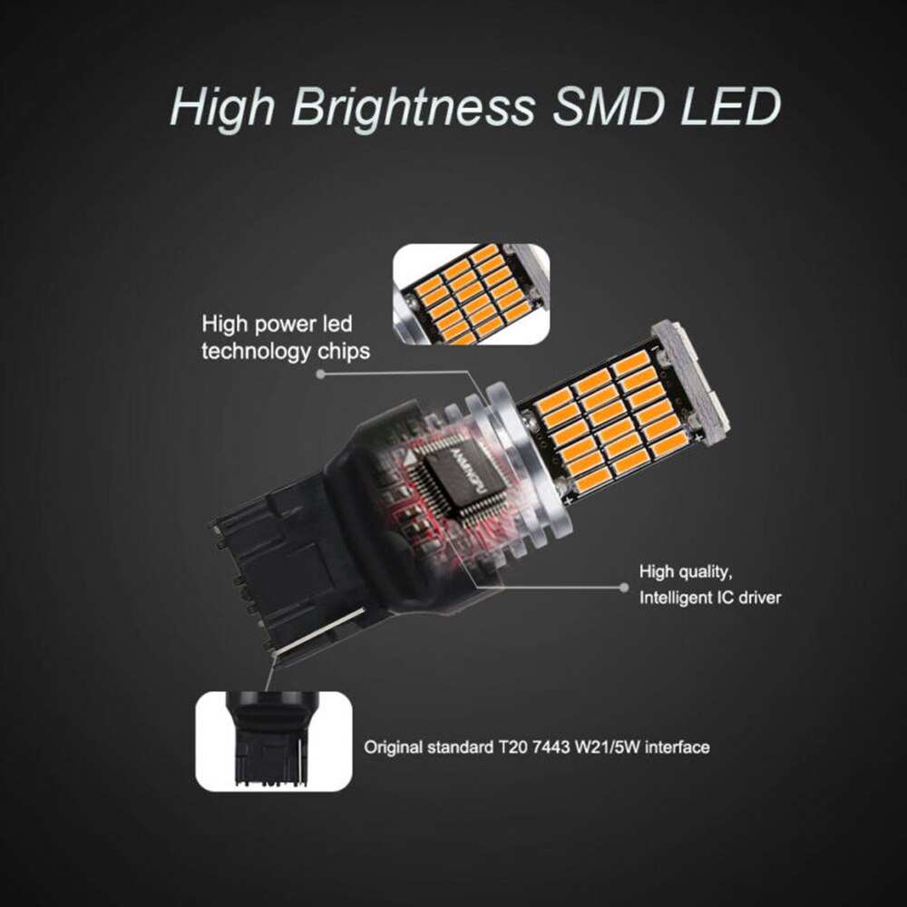 Lamp LED Lights Replacement Car 2Pcs Amber DC9V-18V Turn signals Parts