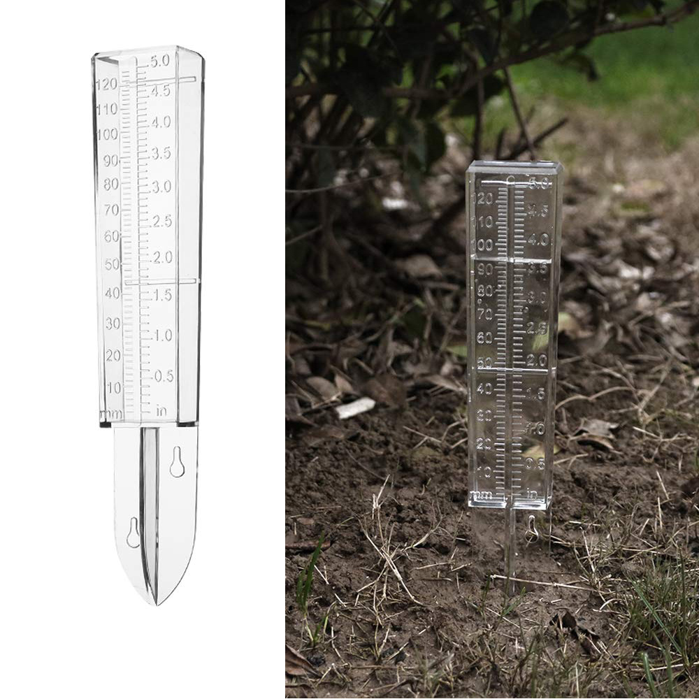 Plastic Rain Gauge Clear Rain Water Meter Measuring Device for Garden Lawn LSF99