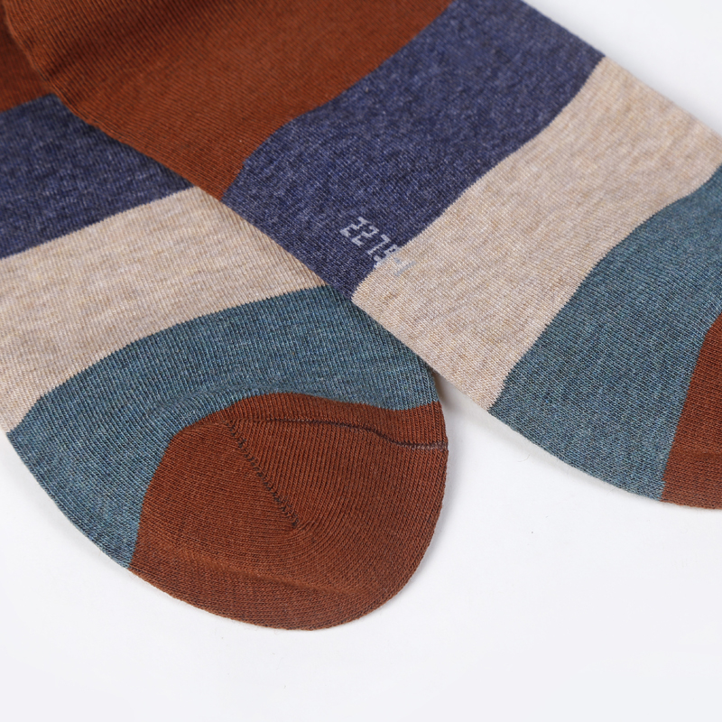 Men&#39;s Combed Cotton Socks Colorful Large Stripe Harajuku Four Seasons Casual Socks Men Size 39-44 5Pair/Lot