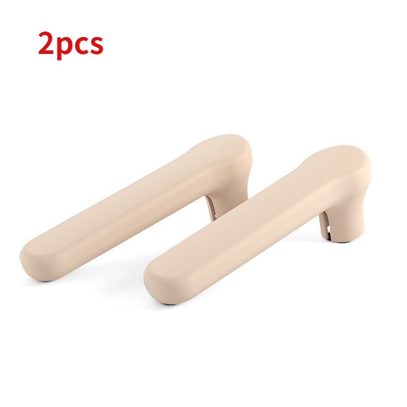 2 stücke Silikon Hülse Zimmer Türgriff Abdeckung Baby Art Anti-kollision Schutz Türklinke Handschuhe Schutz Möbel Zubehör: Beige