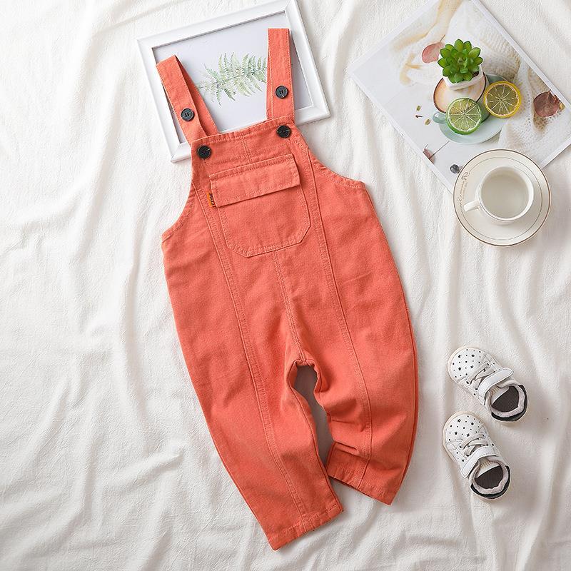 Lente Kids Overalls Mode Kinderkleding Herfst Baby Jongens En Meisjes Verstelbare Casual Snoep Kleur Jarretel Broek: Oranje / 12m