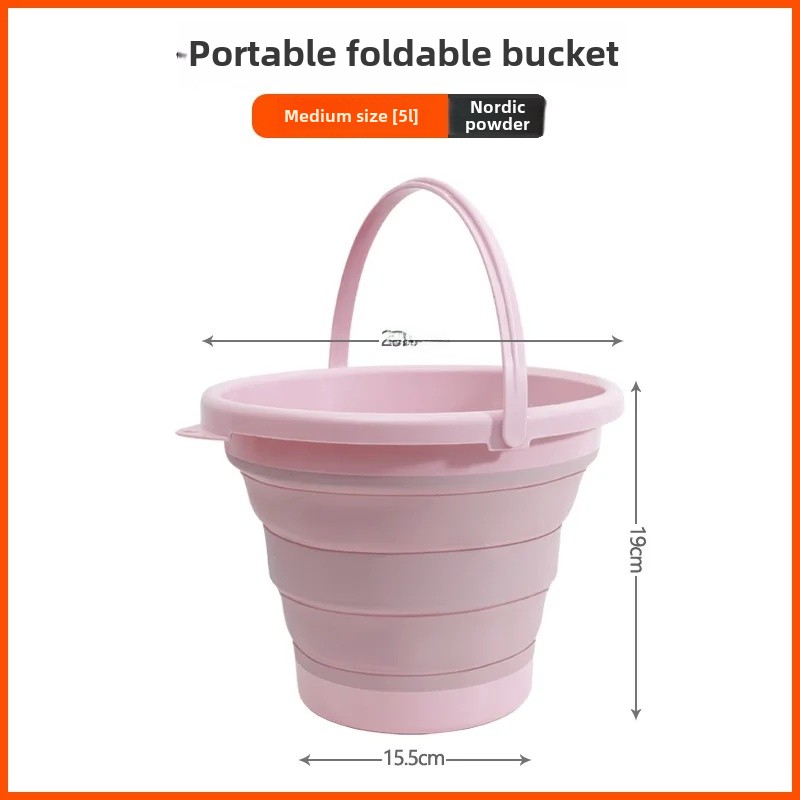 Portable Foldable Multi-Function Bucket Car Travel Fishing Pen Washing Basin Outdoor Use Collapsible Water Container Home Goods: Navy Blue