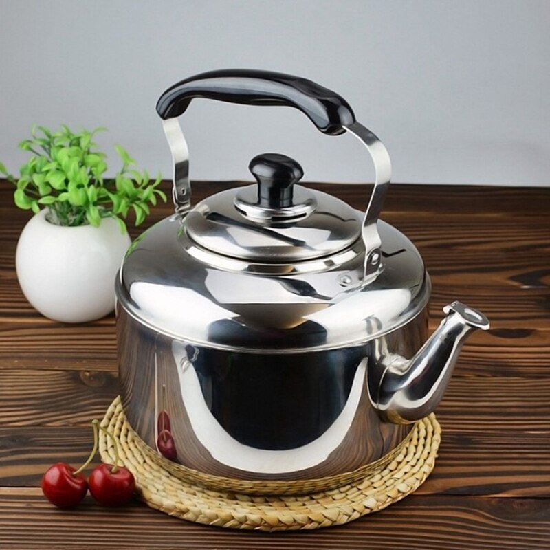 Stainless Steel Kettle Whistling Tea Kettle Coffee Kitchen Stovetop Induction for for Home Kitchen Camping Picnic 4L