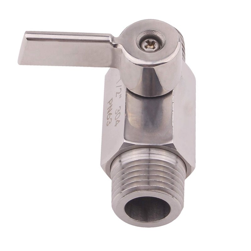 Stainless Ball Valve 1/2 Inch NPT Thread Male Small Mini Ball Valve Water Flow Regulator Head Control Valve