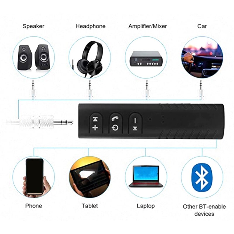 Universele Jack Bluetooth Car Kit Handsfree Kit Speaker Headset Auto Muziek O Ontvanger Adapter