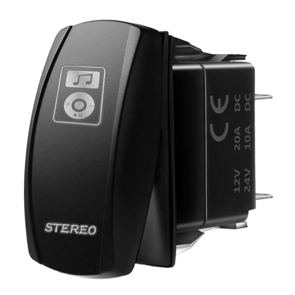 Car Stereo Rocker Switch ON-OFF LED Downlight Plastic Switch