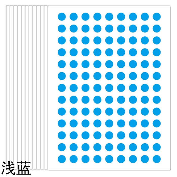 6mm tiny rund kreis tupfen aufkleber, 120 stücke kleine dichtung vinyl: sky blue