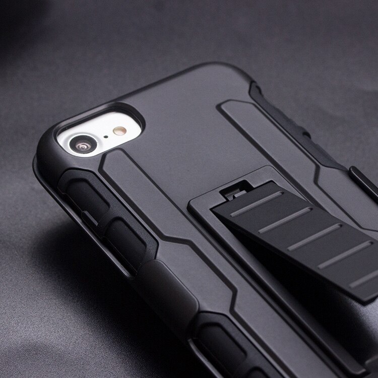 Voor iPhone 6 6 s plus 7 7 Plus Coque Armor Cases Shockproof PC Rubber Hybrid Covers Riemclip Holster Stand Robuuste Case Cover