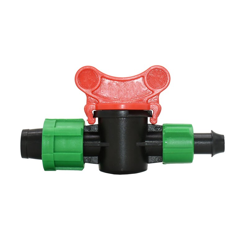 Conector de cinta de goteo de 10mm a 16mm tuerca de bloqueo, válvula de agua de riego, reparación de manguera, grifo de jardín de 2 vías, invernadero para riego, 1 Uds.: A