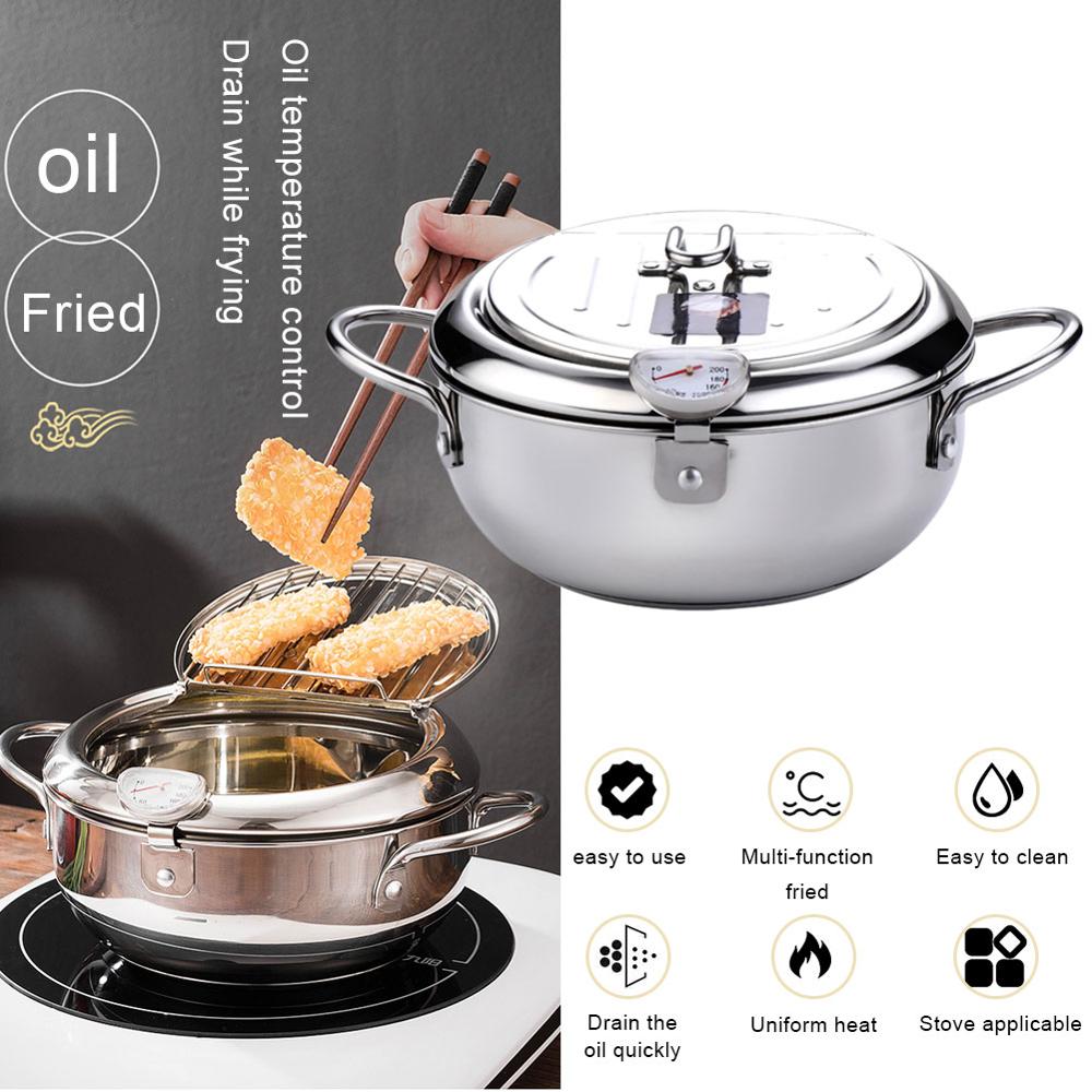 Mom 'S Hand Keuken Frituren Pot Thermometer Tempura Friteuse Pan Temperatuurregeling Gebakken Kip Pot Koken Gereedschap