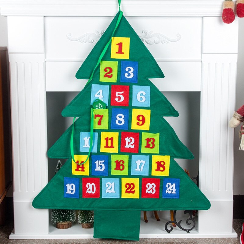 Non-woven Christmas Tree Hanging Advent Calendars 24 Days Countdown To Christmas For Home Office Party Decoration Kerst Kalender