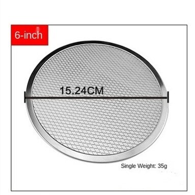 Aluminum Thickened Pizza Baking Pan Mesh Kitchen Pizza Tool Pizza Grill Tool Pizza Mesh Screen Fitting Baking Mould Accessories: 6Inch