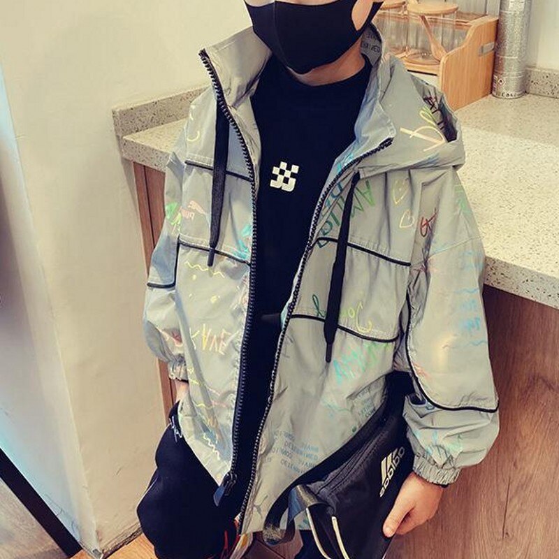 Neue Jungen jacken Reflektierende Mit Kapuze freundlicher Mäntel freundlicher Oberbekleidung Frühling Herbst 2021CT028: 4T