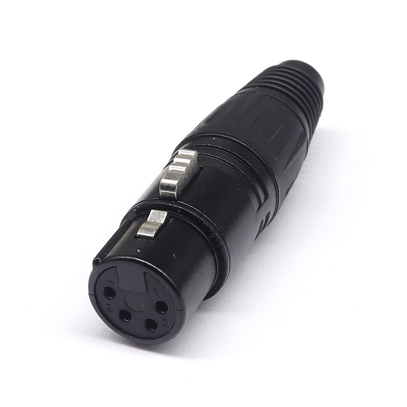 3/4/5PIN Canon Hoofd Microfoon Plug Microfoon Hoofd Xlr Balanced Head Drie-Core Vergulde canon Mannelijke En Vrouwelijke Hoofd: 4PIN black female