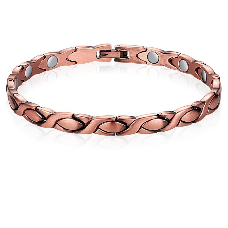 Männer Reinem Kupfer Armbinde Gesundheit Energie Germanium Magnetische Armbinde Jahrgang Hologramm Kette Verknüpfung Armbänder für Frauen Arthritis: 15