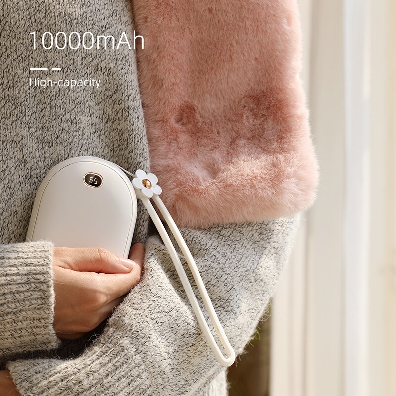 Powerbank 10000 mah oplaadbare handwarmer met temperatuurweergave draagbare oplader powerbank voor iphone 11 xiaomi powerbank
