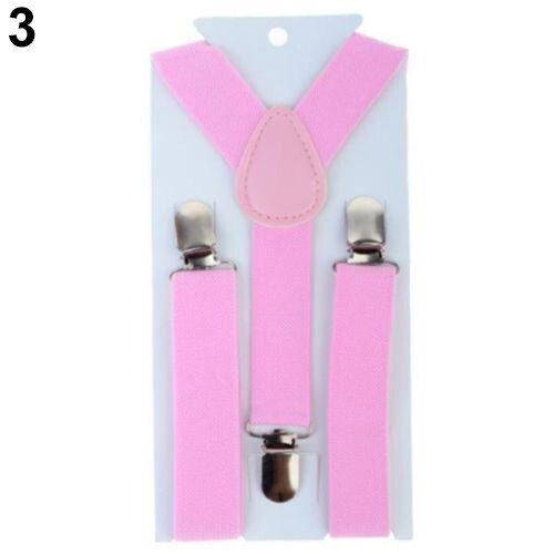 Piękne dzieci retro szelki chłopiec dziewczyna elastyczna regulacja szelki spinacz-na spodnie szelki akcesoria krawaty ślubne dla dzieci: Różowy